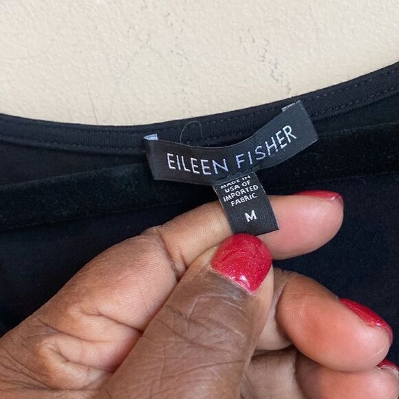 Eileen Fisher Black Maci Dress M - Picture 5 of 6